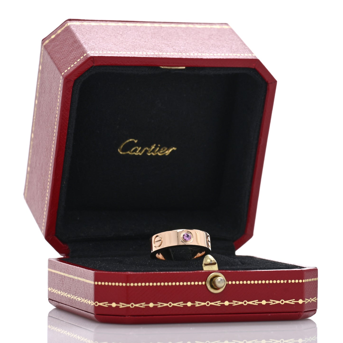 18K Pink Gold Pink Sapphire 5.5mm LOVE Ring 50 5.25