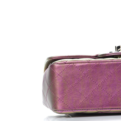 Chanel Iridescent Lambskin Quilted Mini Rectangular Flap Purple 8 of 9