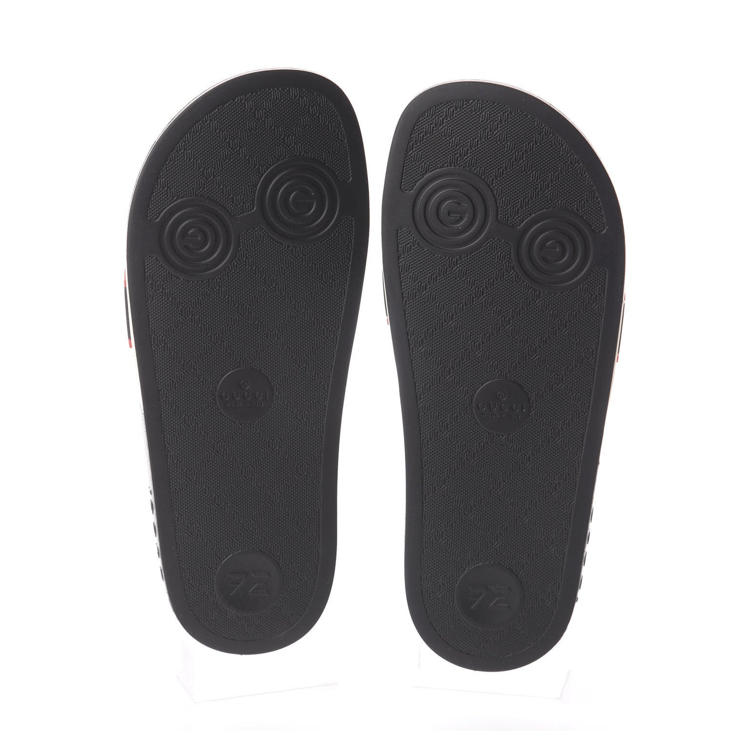 Rubber Stripe Womens Pool Slide Sandals 36 Ecru Poppy Black