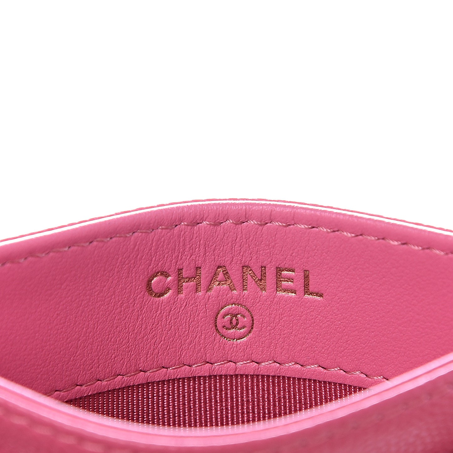 Caviar Quilted Card Holder Pink