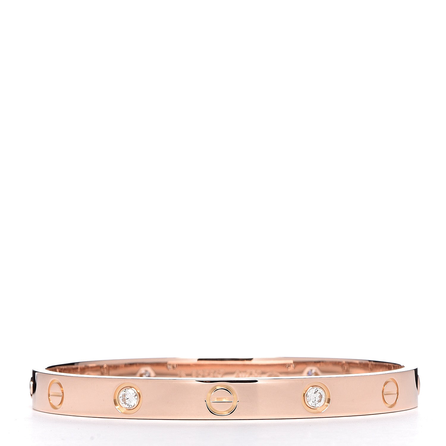 Cartier 18K Pink Gold 4 Diamond LOVE Bracelet 16 1 of 8