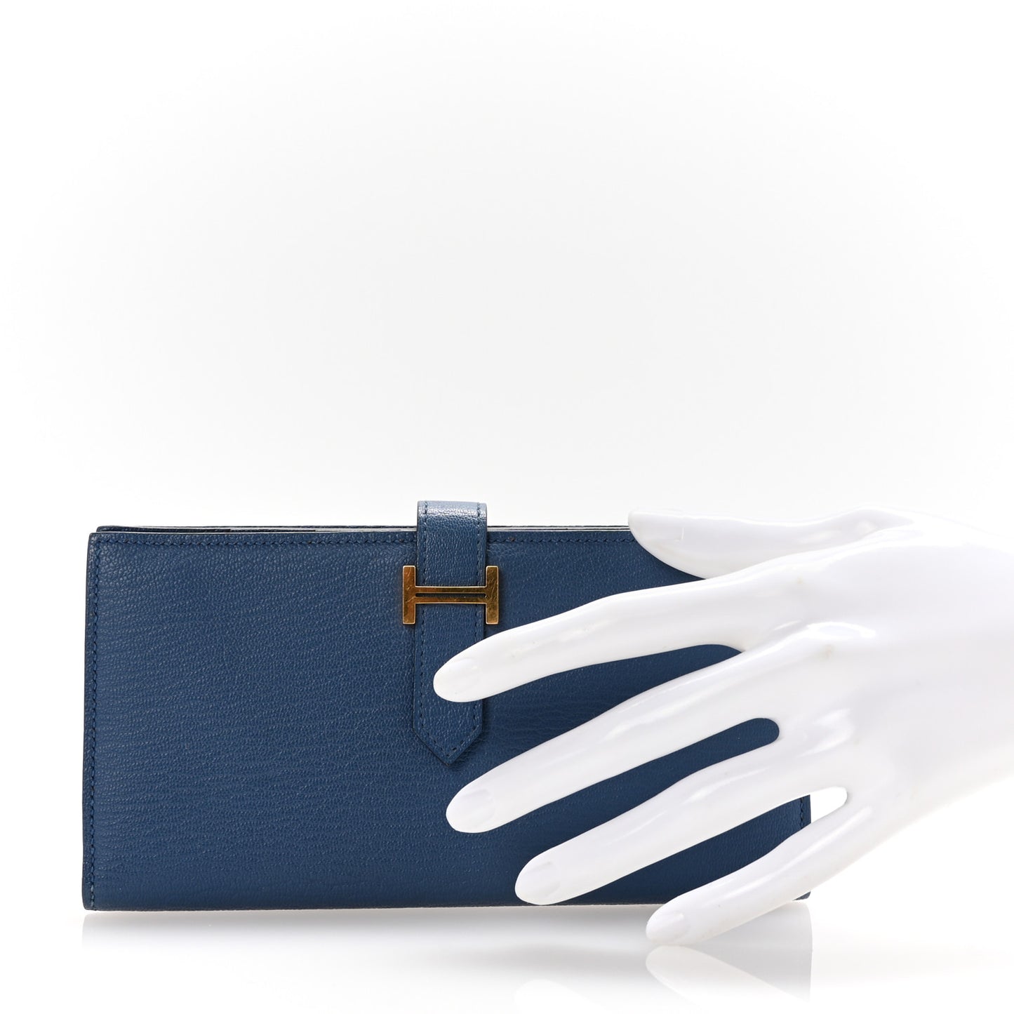 Chèvre Mysore Bearn Gusset Wallet Bleu Agate
