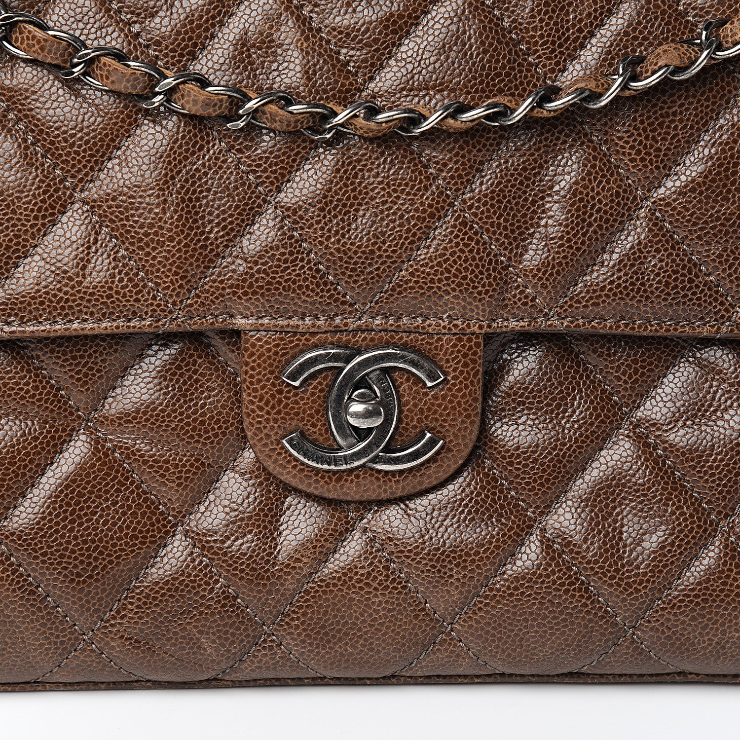 Chanel Crumpled Grained Calfskin Jumbo CC Crave Flap Beige 11 of 11