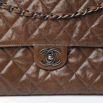 Chanel Crumpled Grained Calfskin Jumbo CC Crave Flap Beige 11 of 11