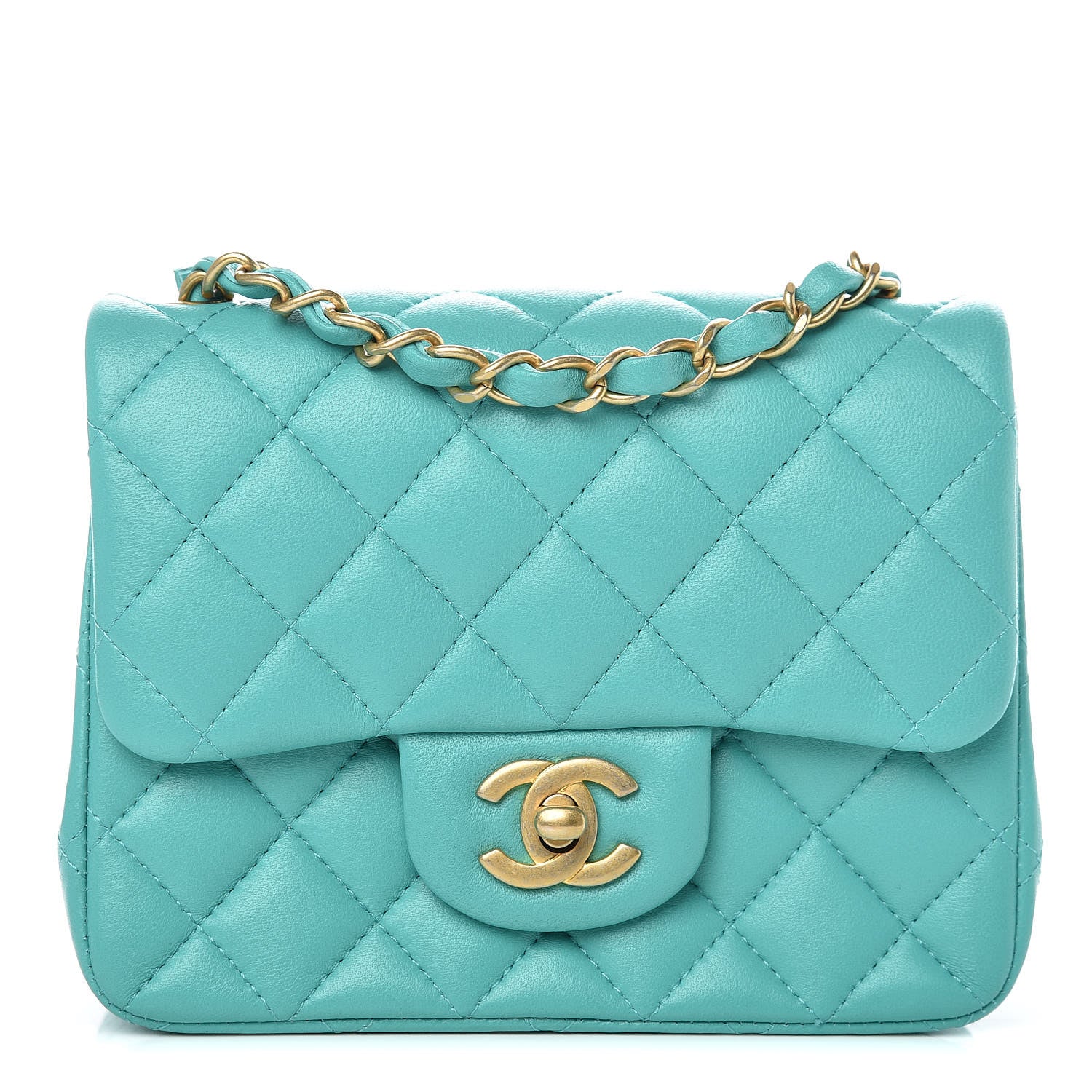 Chanel Lambskin Quilted Mini Square Flap Green 1 of 10