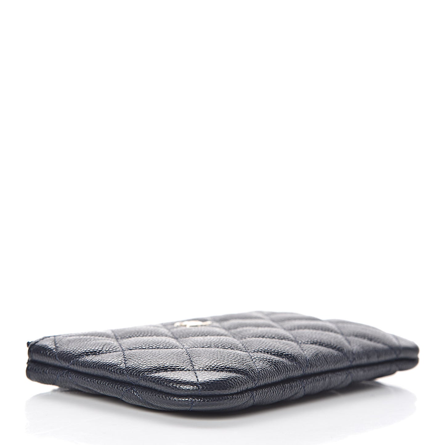 Caviar Quilted Small Cosmetic Case Navy Blue
