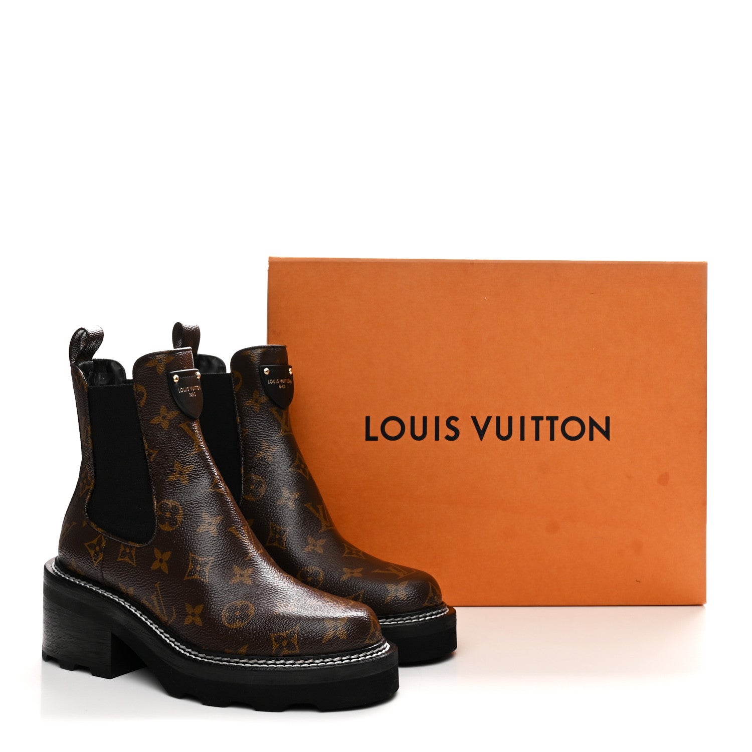 Louis Vuitton Patent Monogram LV Beaubourg Ankle Boots 37 Black 11 of 11