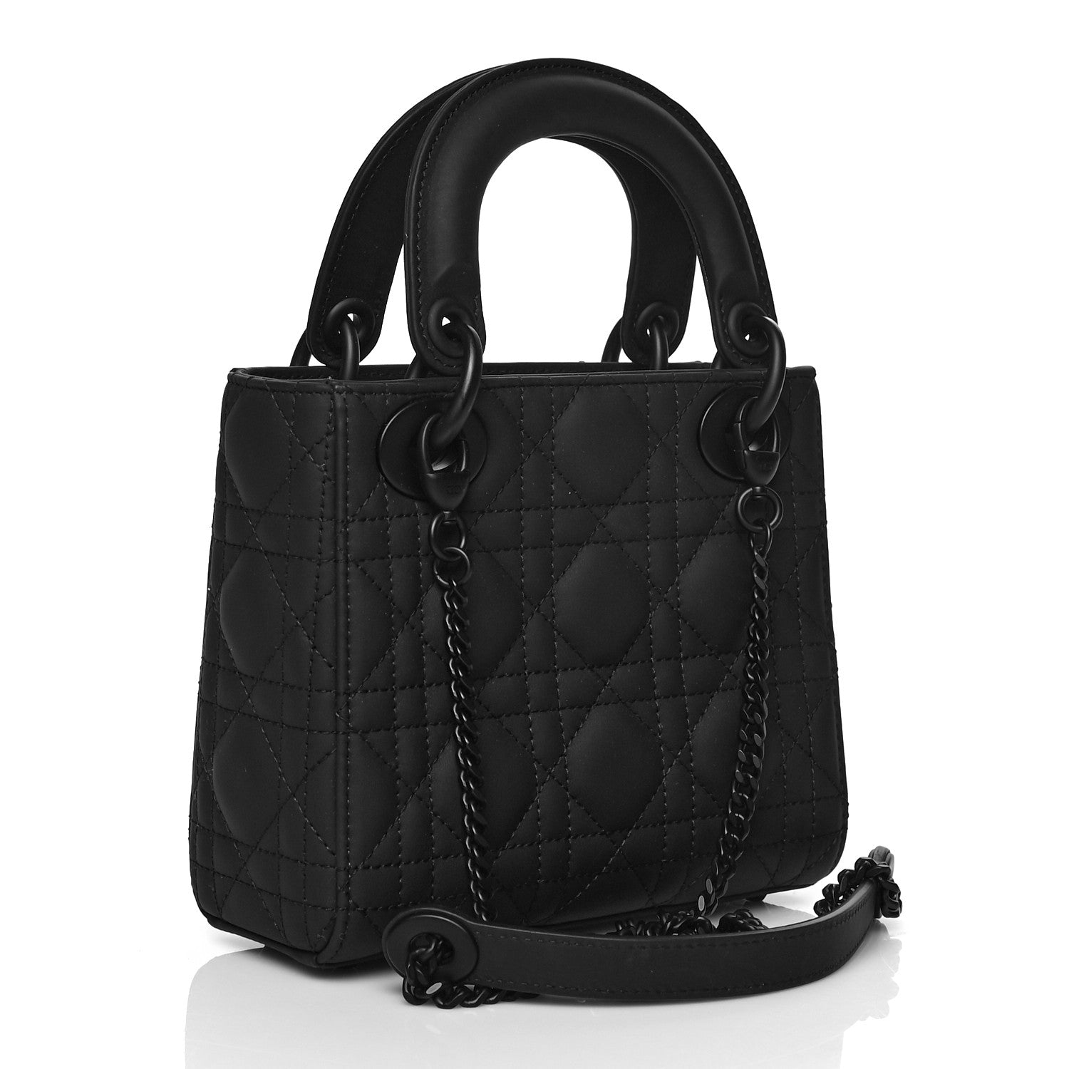 Christian Dior Ultra Matte Calfskin Cannage Mini Lady Dior Black 3 of 10