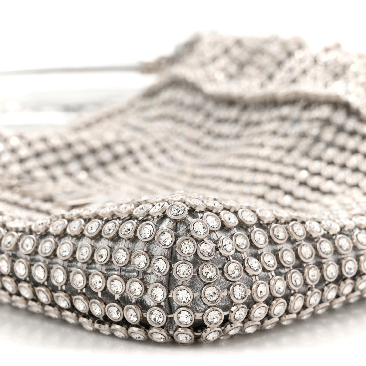 Chanel Crystal Embellished Metallic Lambskin Mini Chanel 22 Silver 10 of 11