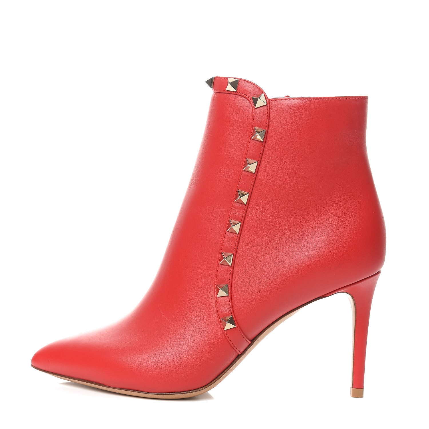 Valentino Garavani Calfskin Rockstud 85mm Ankle Booties 36.5 Rouge Pur 1 of 9