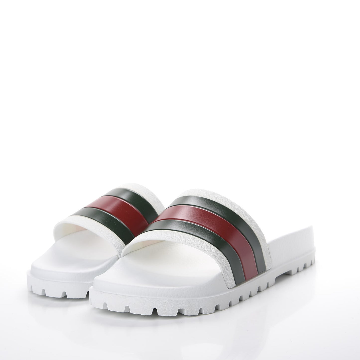 Rubber Web Mens Lug Sole Slide Sandals 9 Great White Green Red