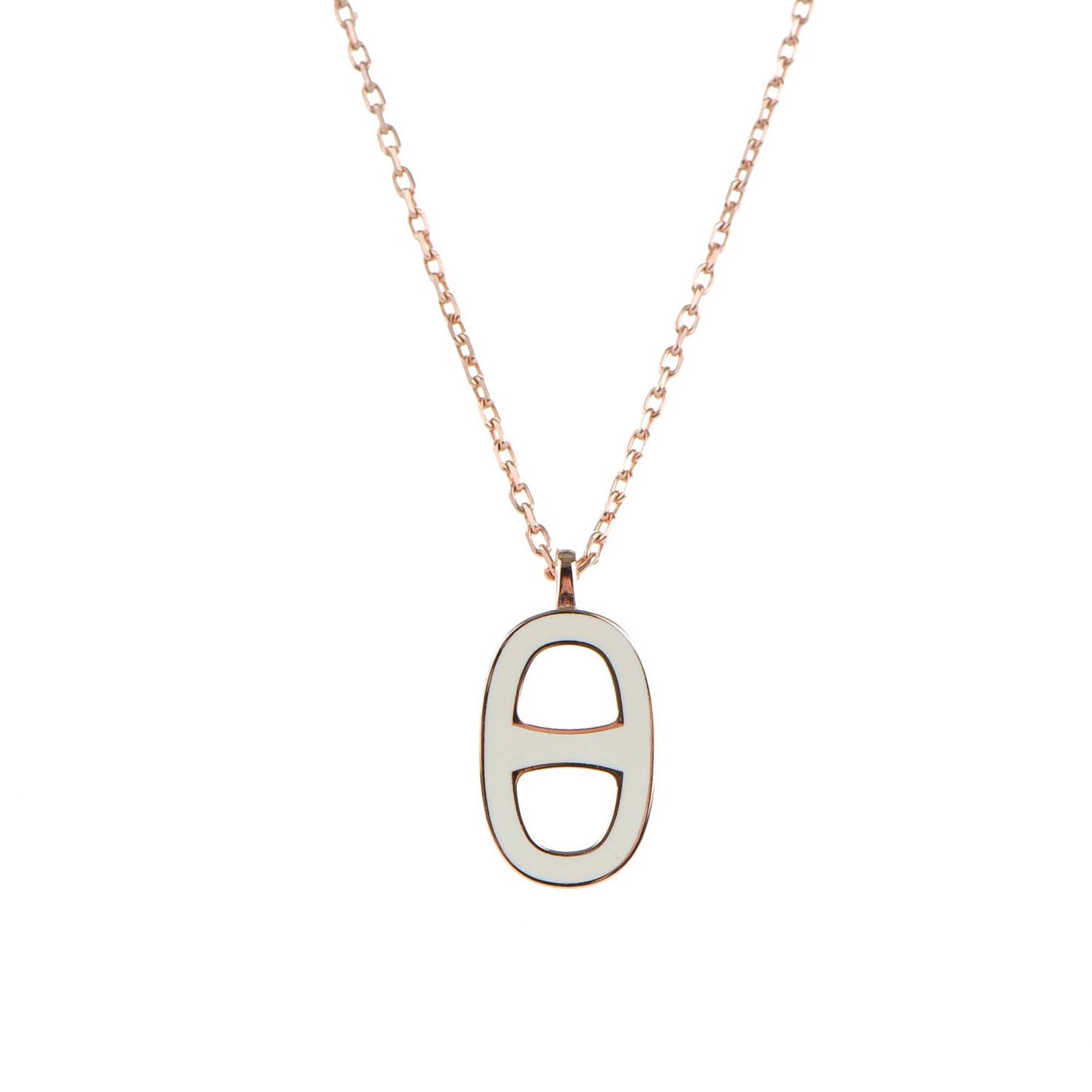 Laquered Iliade Pendant Necklace Ecru