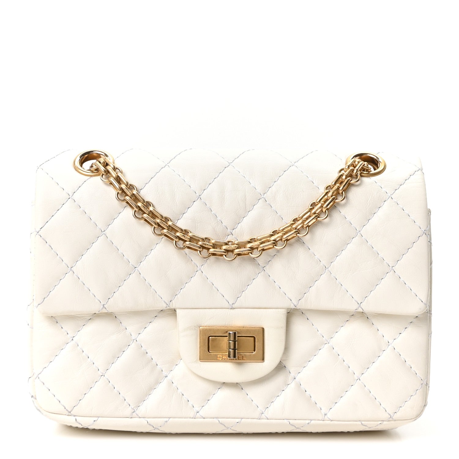 Chanel Aged Calfskin Quilted 2.55 Reissue Mini Flap White 1 of 11