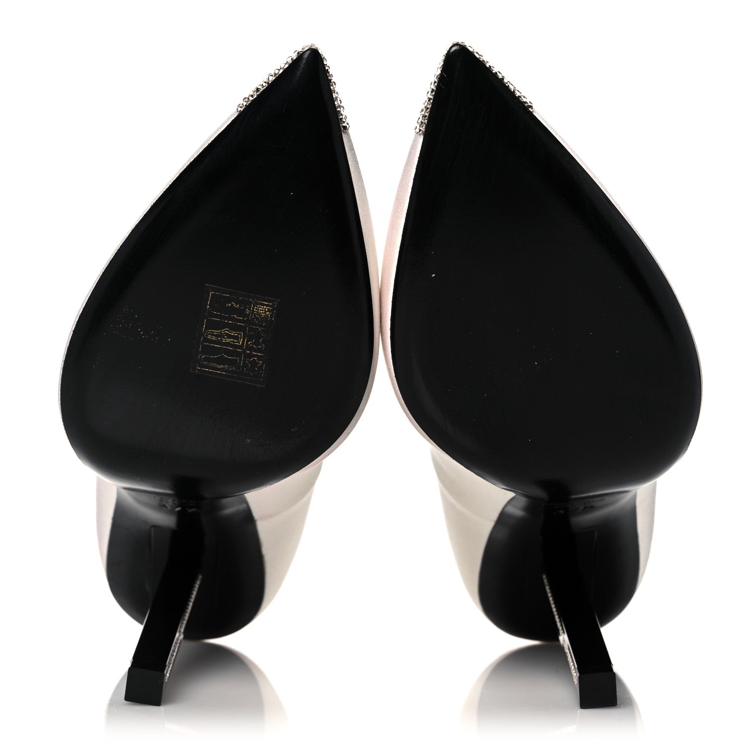 Saint Laurent Satin Crystal Embellished Tower 110 Pump 37.5 White 5 of 8