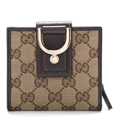 Gucci Monogram D Ring Compact Wallet Dark Brown 1 of 9