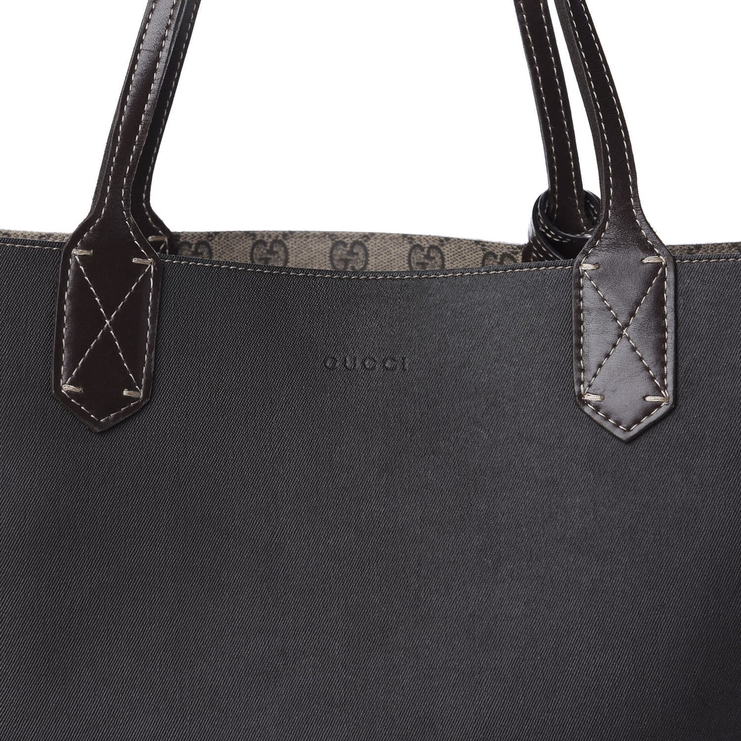 Calfskin GG Supreme Monogram Medium Reversible Tote Brown