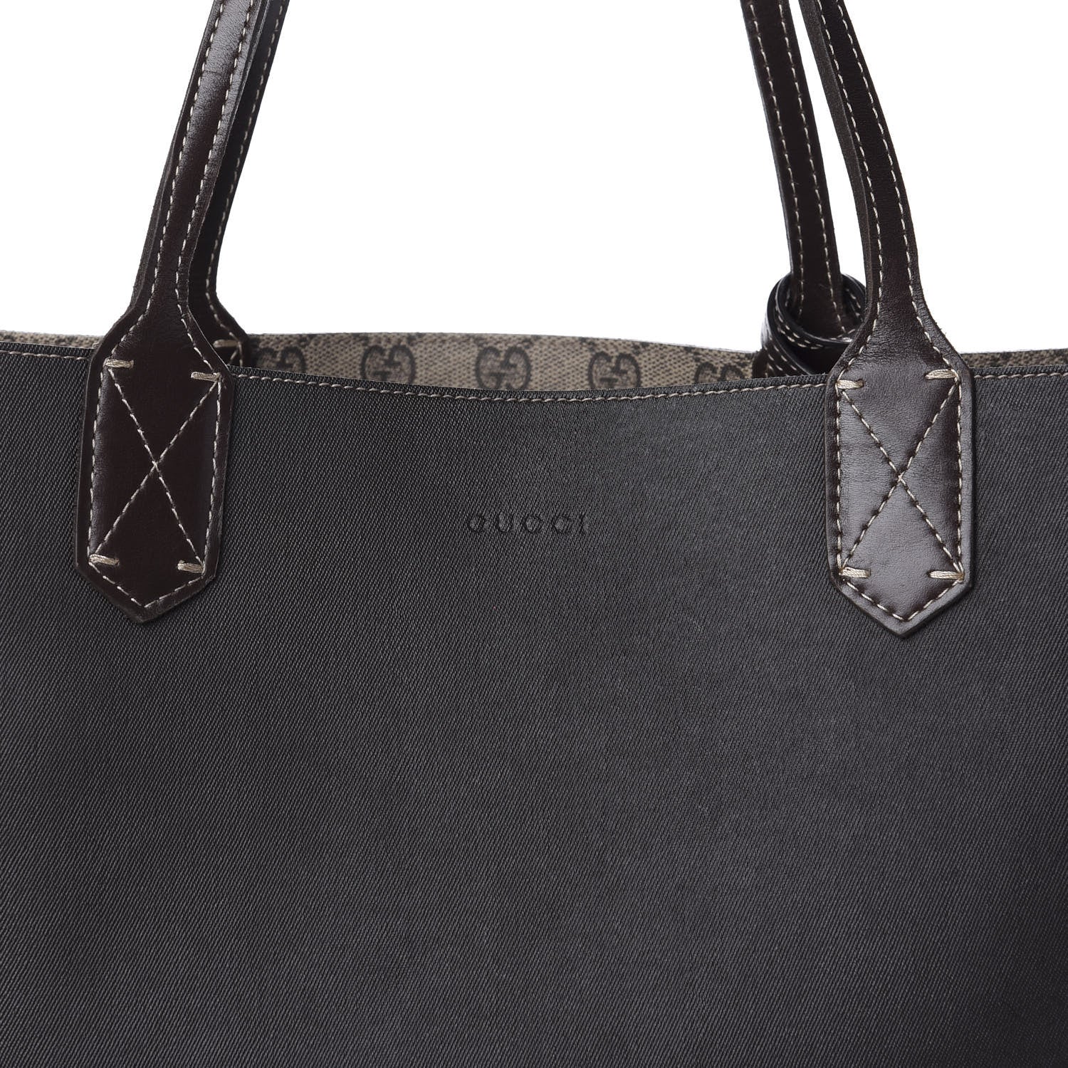 Gucci Calfskin GG Supreme Monogram Medium Reversible Tote Brown 15 of 17