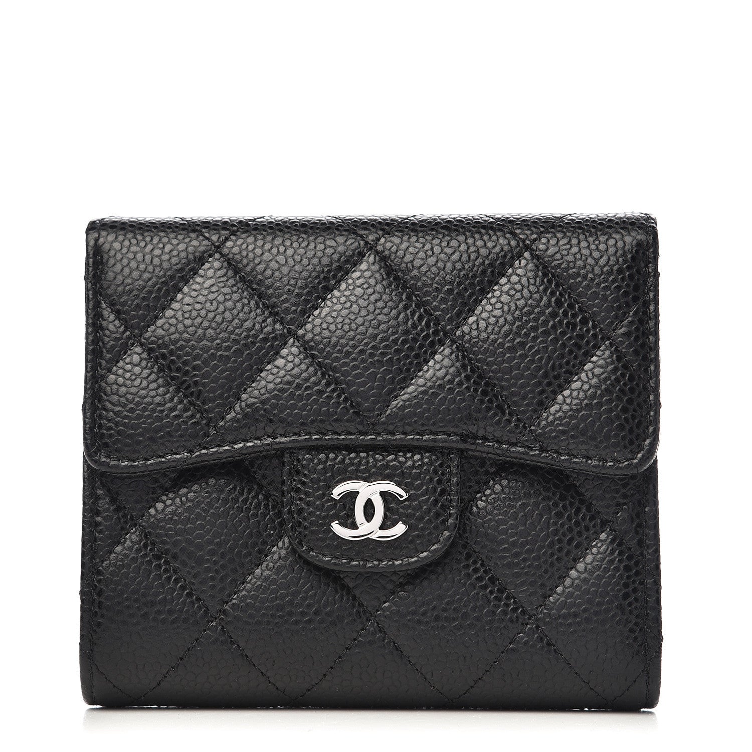 Chanel Caviar Quilted Compact Flap Wallet Black 1 of 9