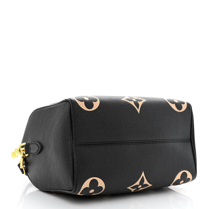 Louis Vuitton Empreinte Monogram Giant Speedy Bandouliere 25 Black Beige 4 of 9