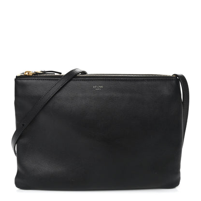 Celine Lambskin Large Trio Crossbody Bag Black 1 of 9