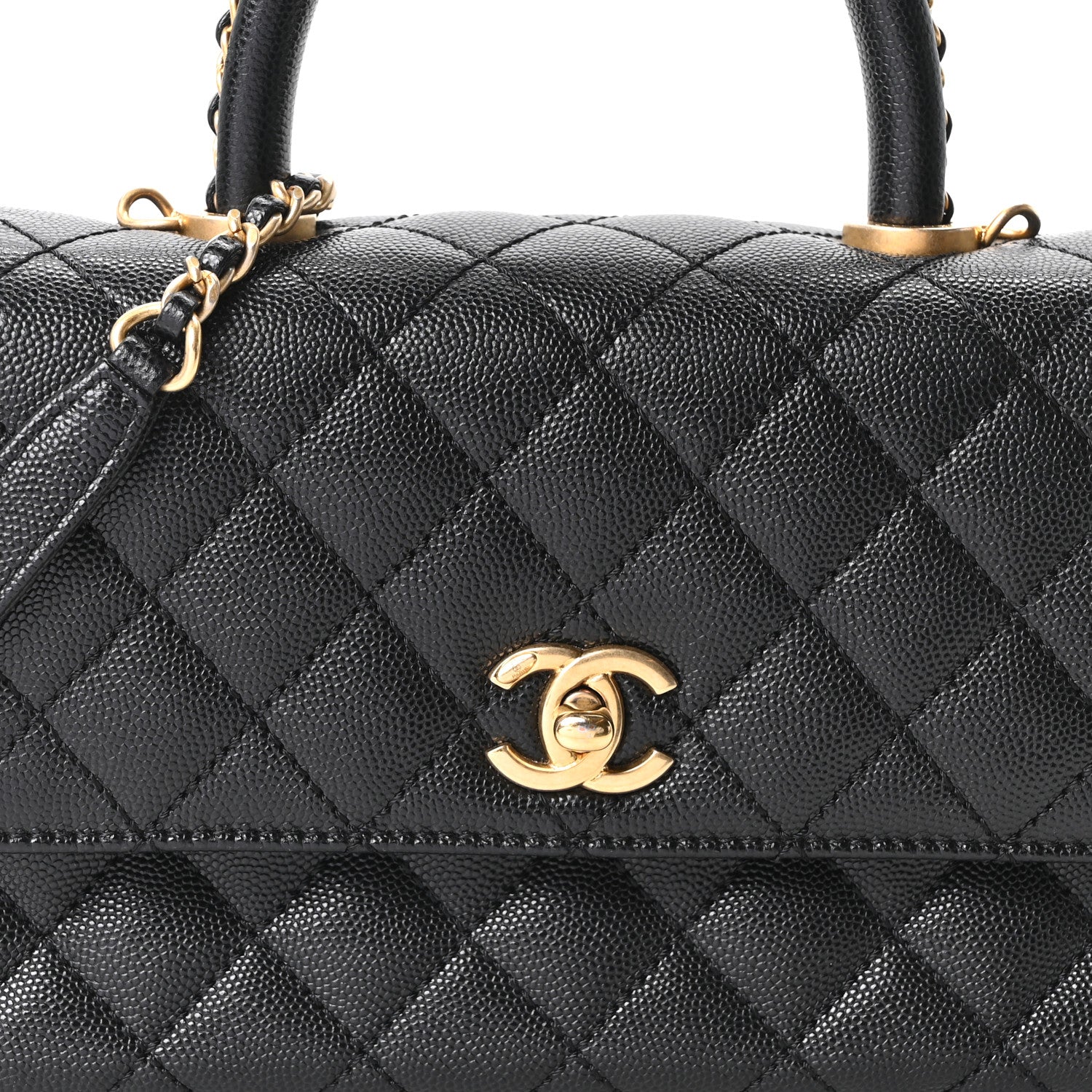 Chanel Caviar Quilted Mini Coco Chain Handle Flap Black 8 of 10