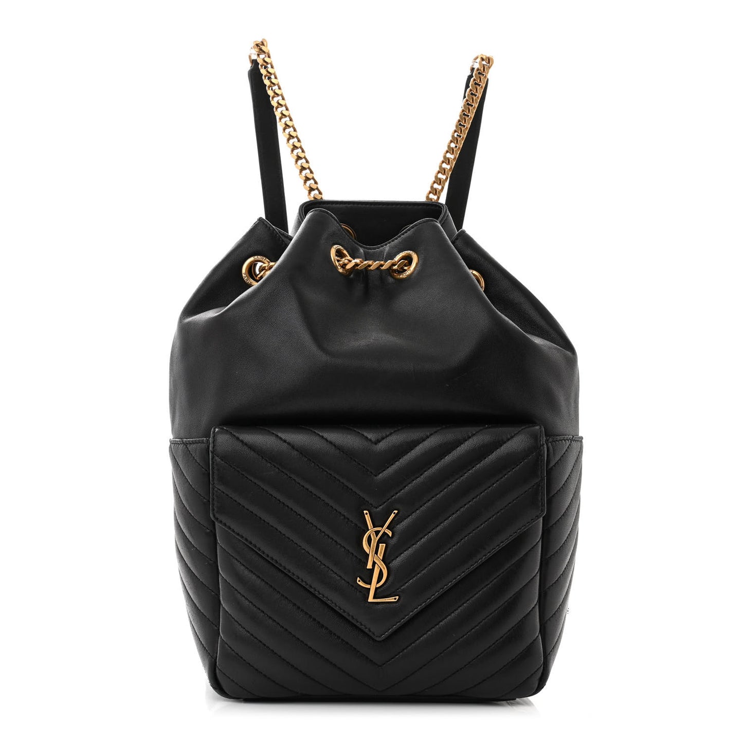Lambskin Matelasse Monogram Joe Backpack Black