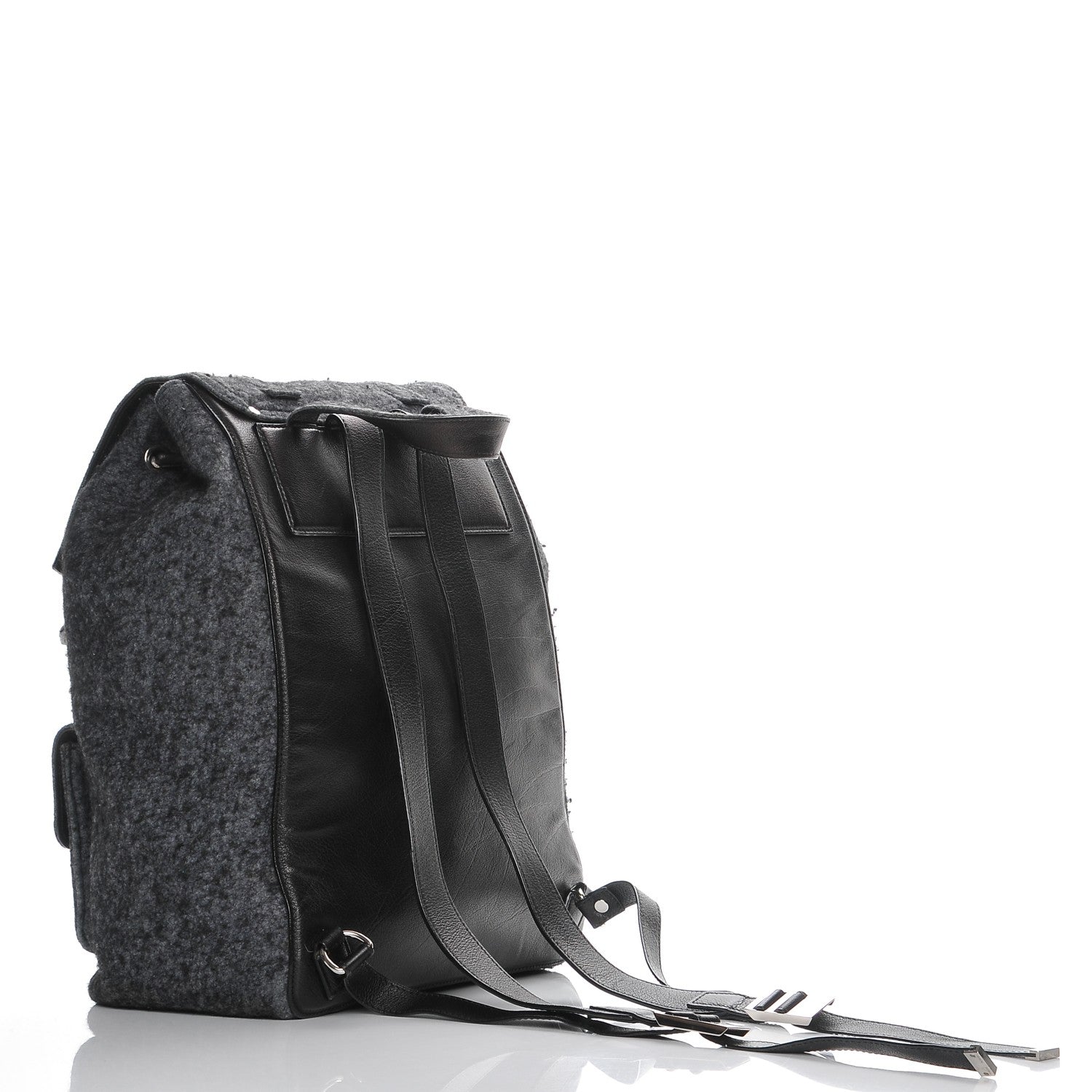 Proenza Schouler Melange Felted Wool PS1 Backpack Charcoal Black 3 of 9