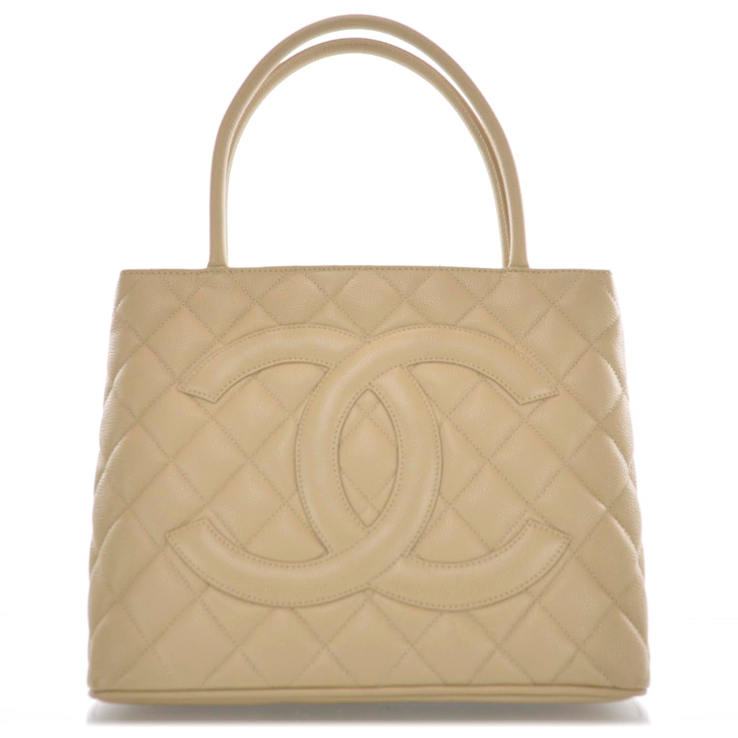 Chanel Caviar Quilted Medallion Tote Beige 1 of 9