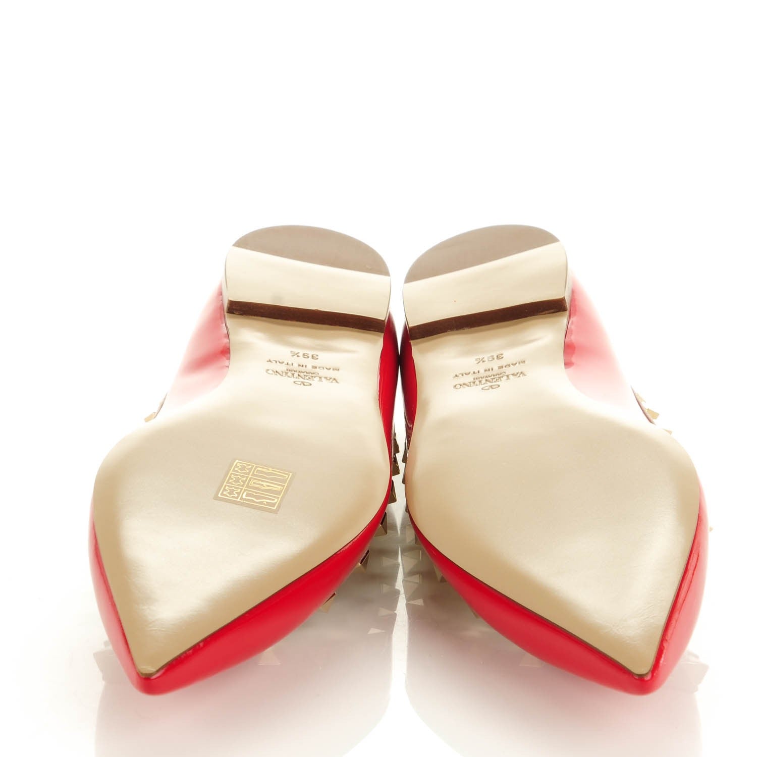 Valentino Garavani Patent Nappa Rockstud Ballerina Flats 39.5 Rosso Valentino Poudre 5 of 7