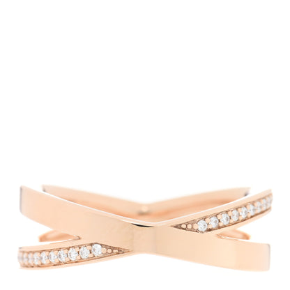 Tiffany 18K Rose Gold Diamond Atlas X Narrow Ring 50 5.5 3 of 5