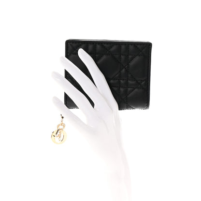 Christian Dior Lambskin Cannage Small Lady Dior Flap Card Holder Black 2 of 7