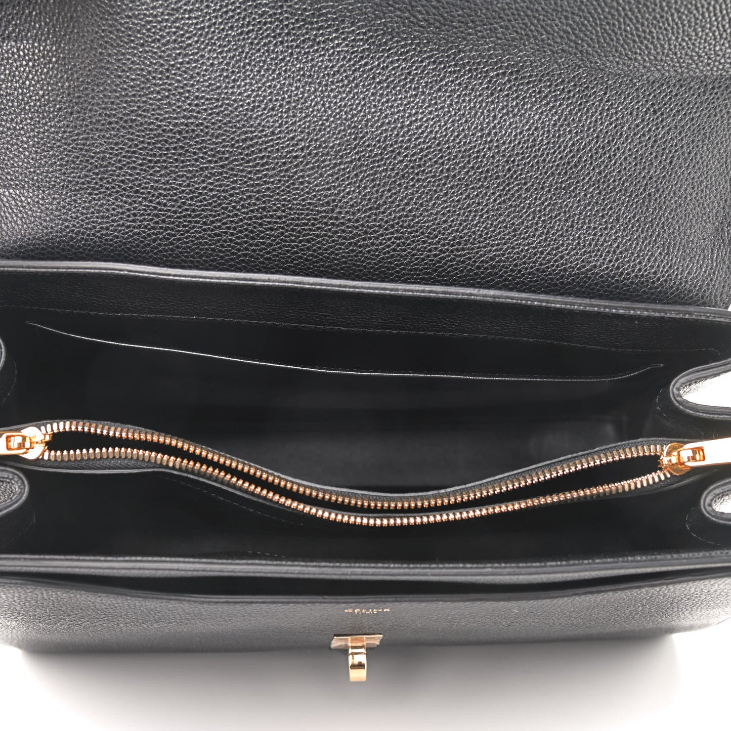 Grained Calfskin Classique 16 Top Handle Bag Black
