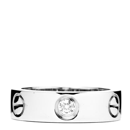 Cartier 18K White Gold 3 Diamond 5.5mm LOVE Ring 50 5.25 1 of 4