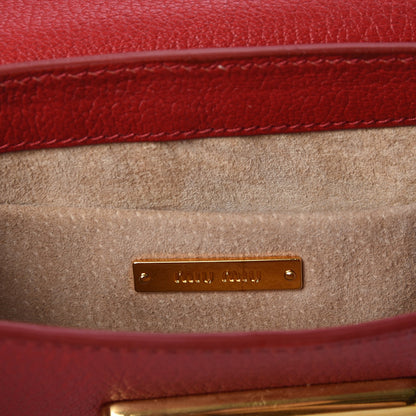 Miu Miu Goatskin Madras Crossbody Bag Rosso 6 of 8
