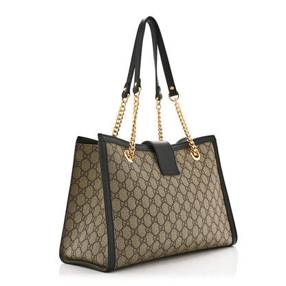 Gucci GG Supreme Monogram Medium Padlock Tote  Black 3 of 11