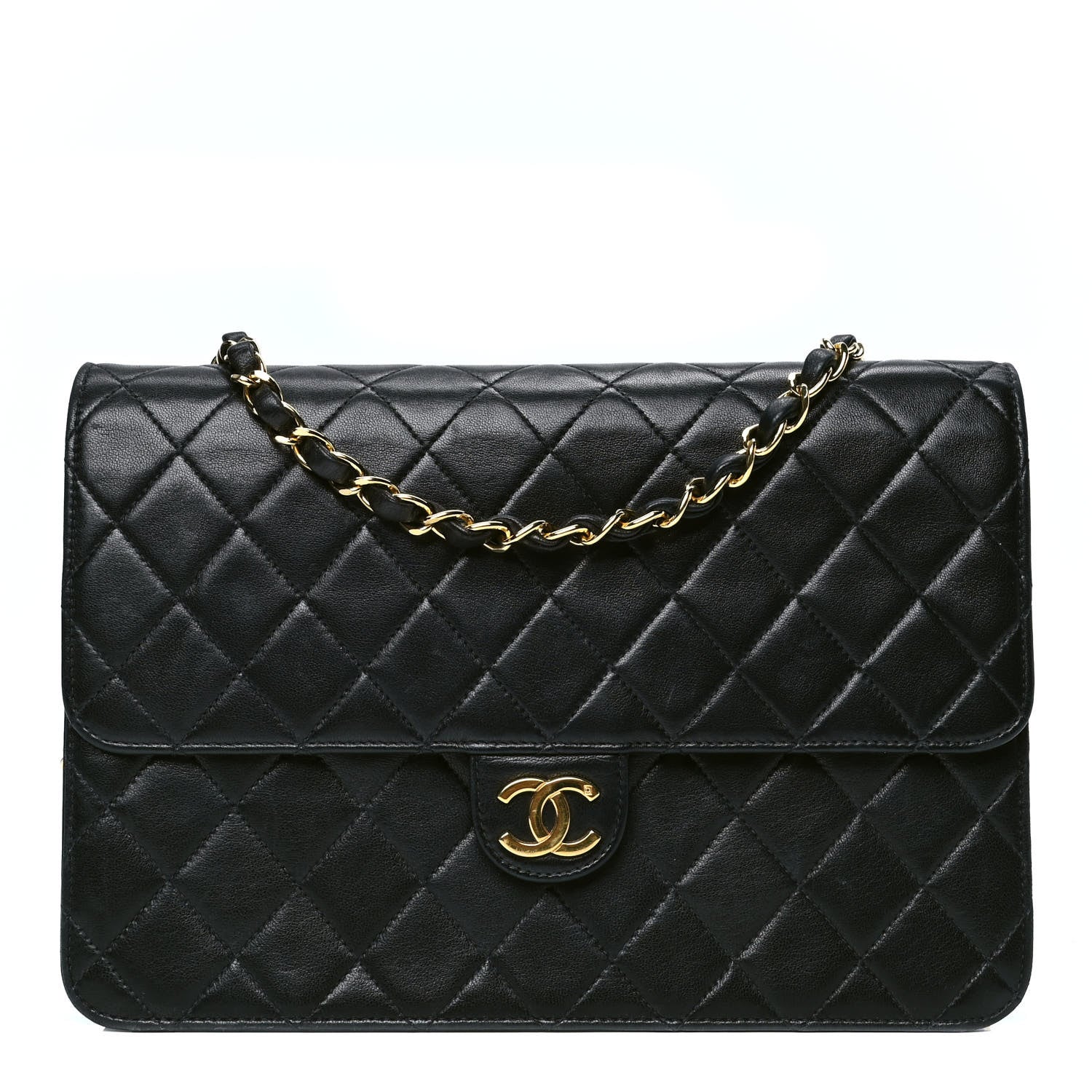 Chanel Lambskin Quilted Medium Single Flap Black 1 of 4