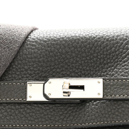 Hermes Taurillon Clemence Kelly Retourne 35 Etain Rouge Casaque 8 of 14
