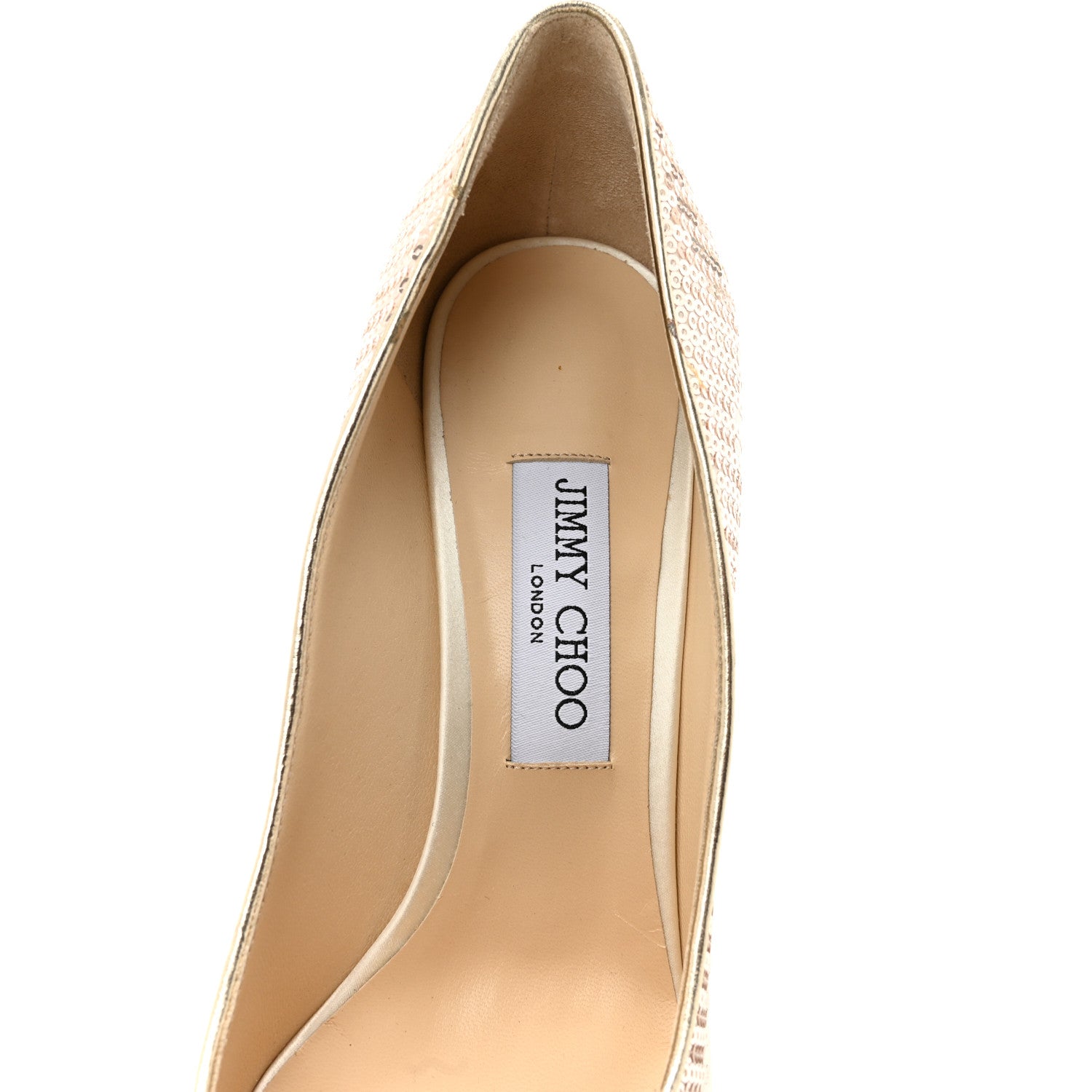 Jimmy Choo Satin Degrade Sequins Romy 85 Pumps 40 Ivory Platinum 7 of 9