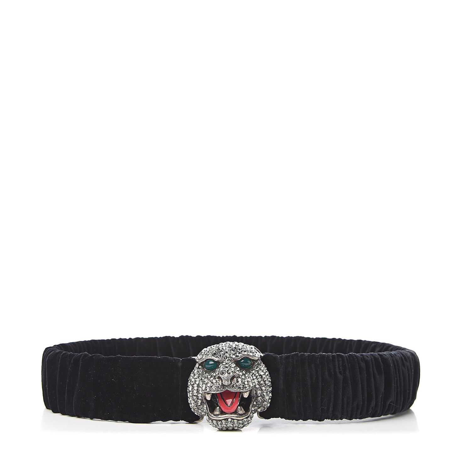 Velvet Crystal Tiger Head Belt 85 34 Black