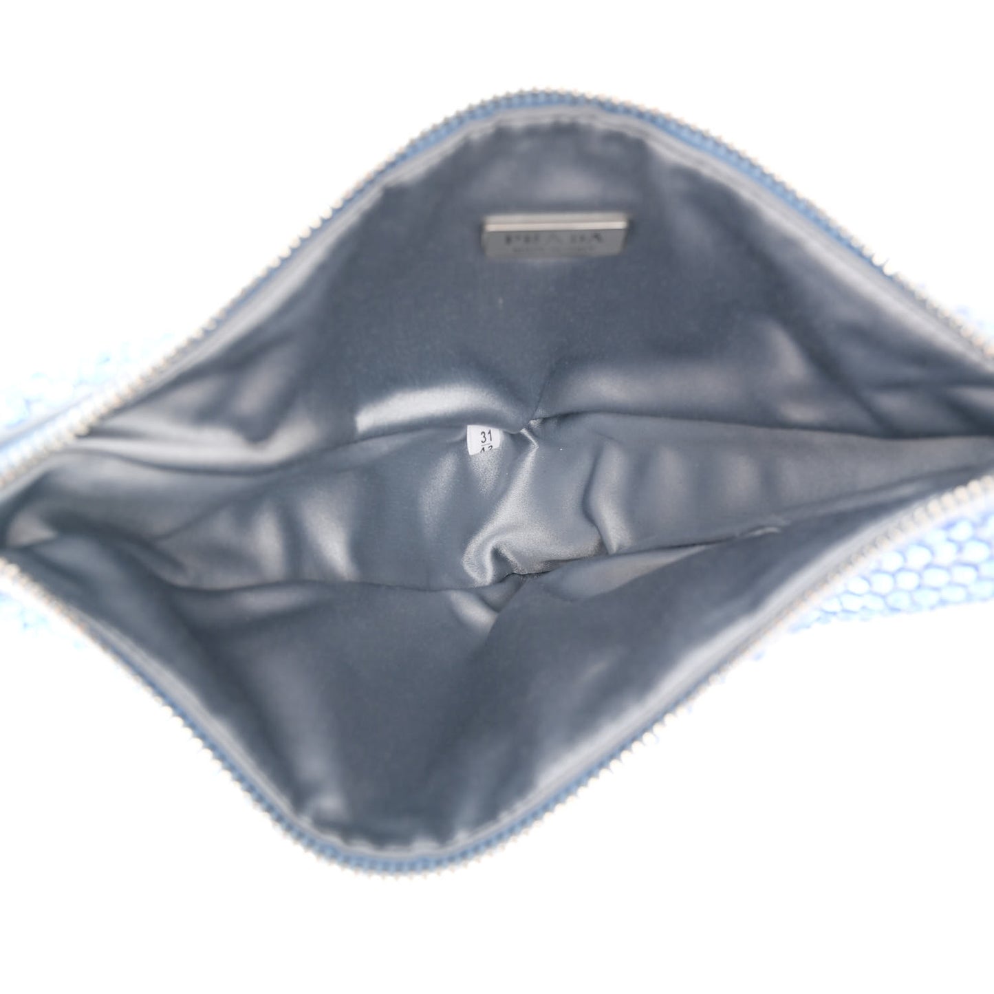 Satin Crystal Triangle Pouch Celeste