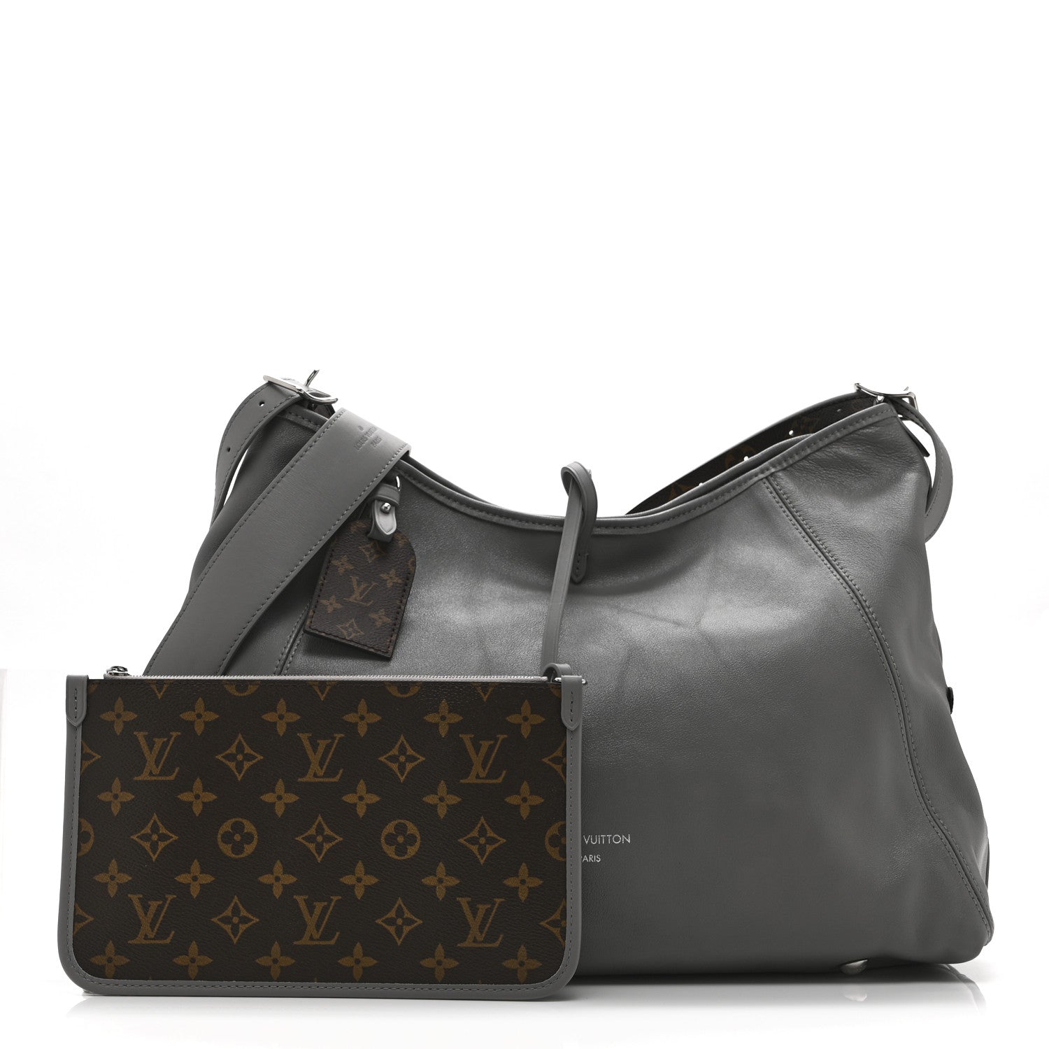 LOUIS VUITTON ボディバッグ グレー Louis Vuitton Lambskin Carryall MM Trianon Gray 1854073 – FASHIONPHILE