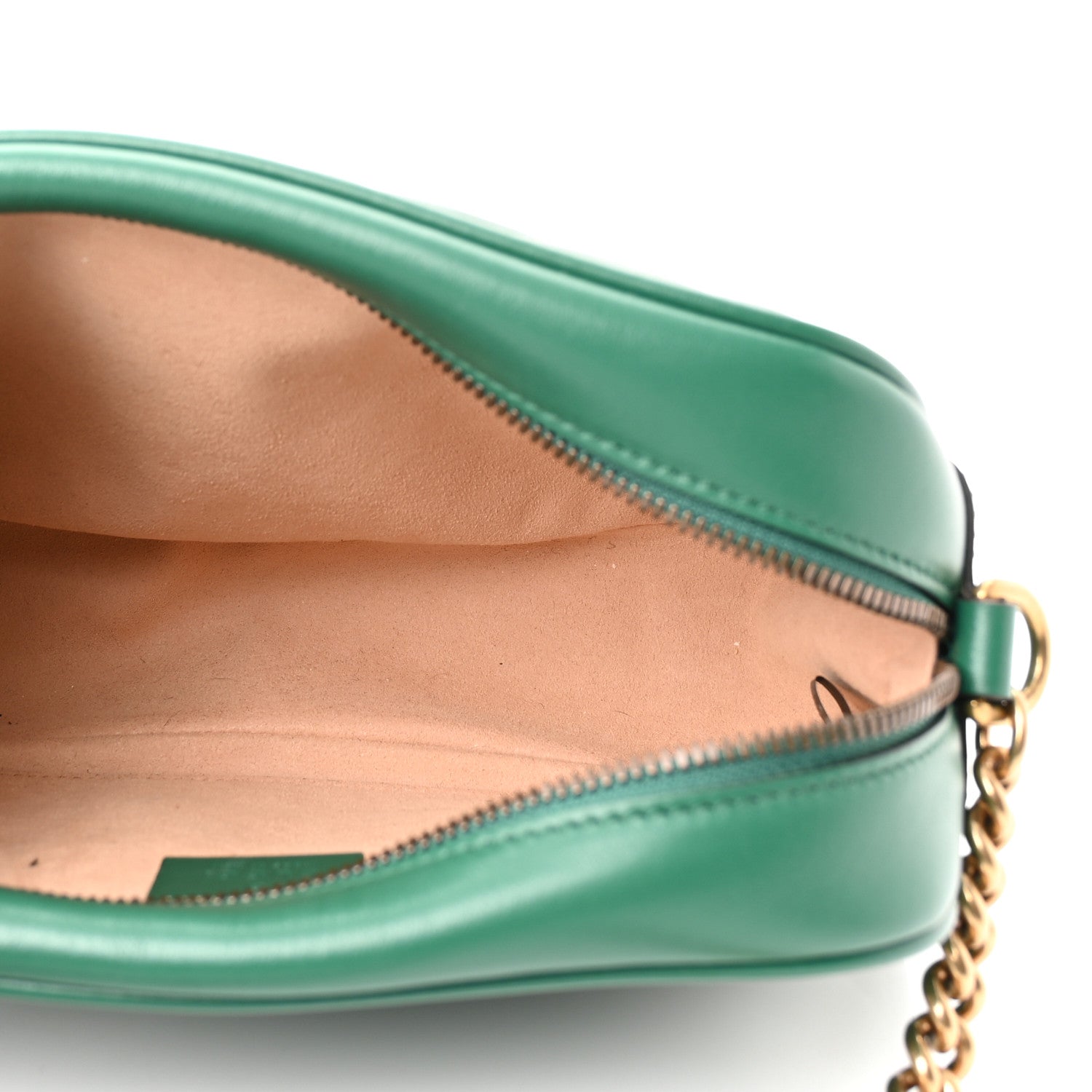 Gucci Calfskin Matelasse Small GG Marmont Chain Shoulder Bag Emerald Green 5 of 11