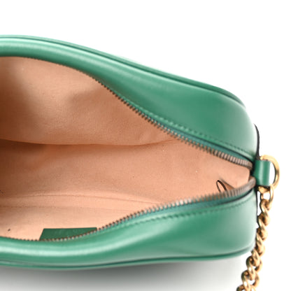 Gucci Calfskin Matelasse Small GG Marmont Chain Shoulder Bag Emerald Green 5 of 11