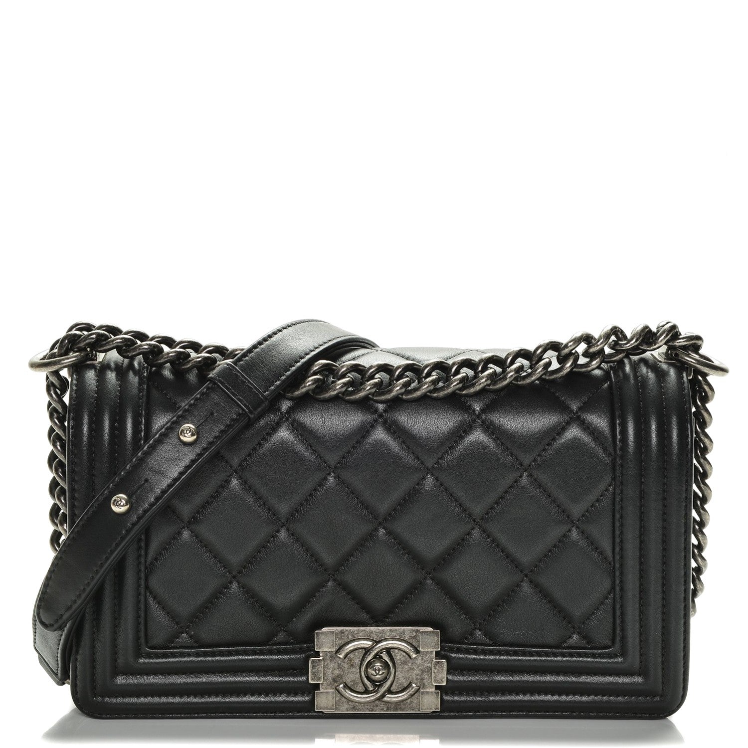 Chanel Calfskin Quilted Medium Boy Flap Black 1 of 7