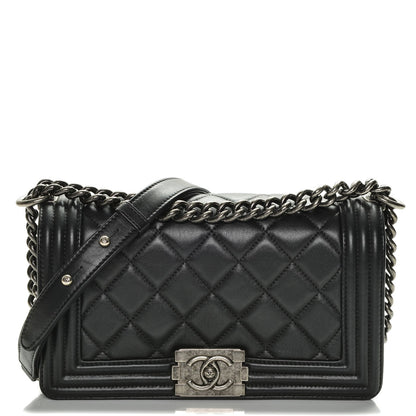 Chanel Calfskin Quilted Medium Boy Flap Black 1 of 7