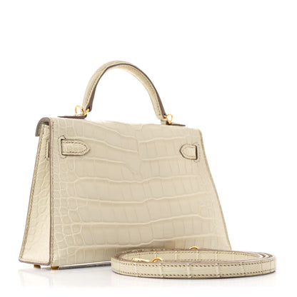 Hermes Matte Alligator Mini Kelly Sellier 20 Beton 2 of 15