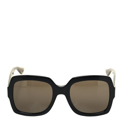 Gucci Acetate Square Frame Web Glitter Sunglasses GG0036S Black Green 2 of 8