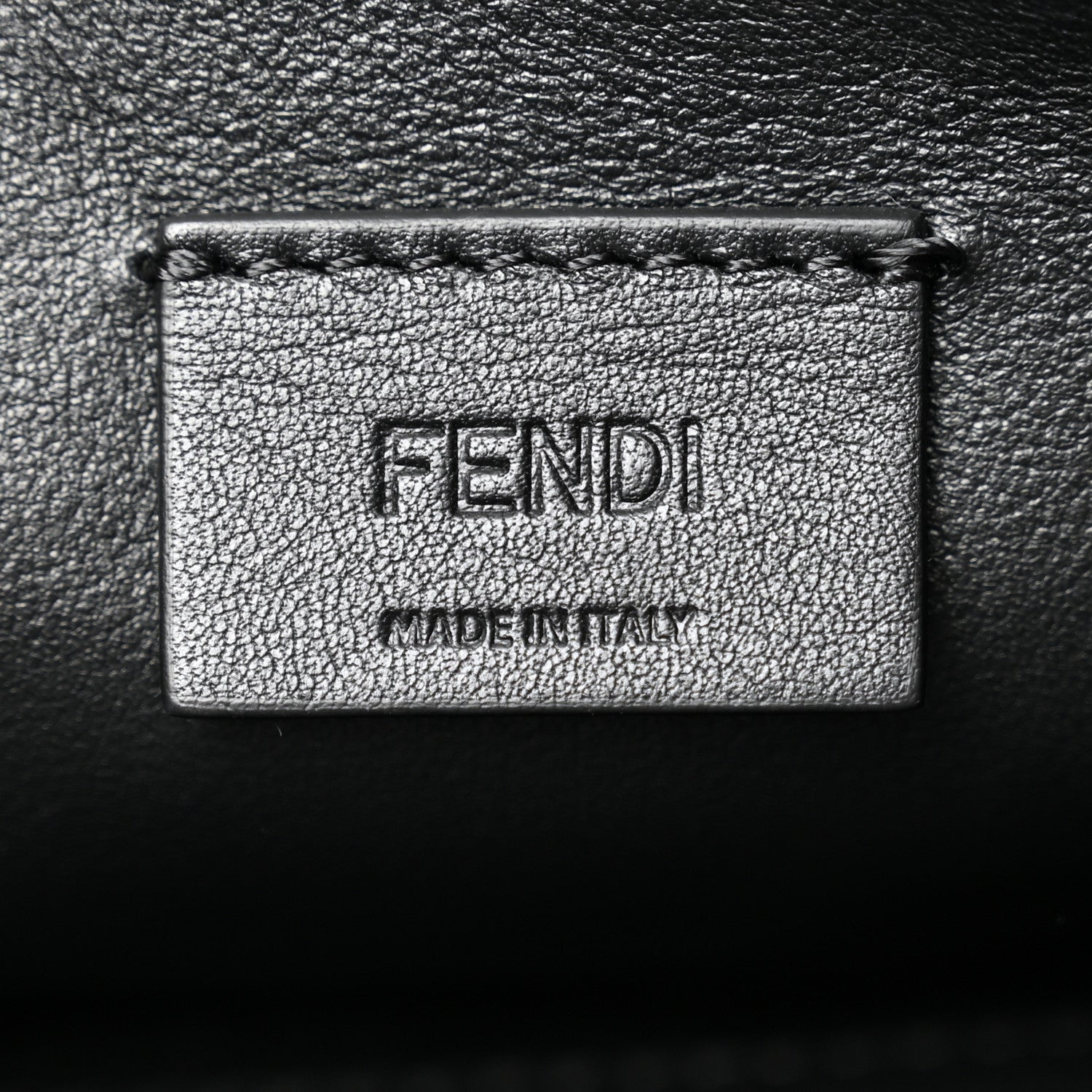 Fendi Shearling Vitello Dolce Macro FF 1974 Mini Baguette Tobacco Black 6 of 10