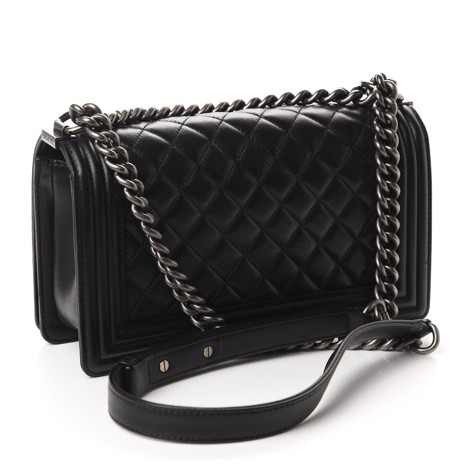Chanel Lambskin Quilted Medium Boy Flap Black 3 of 11