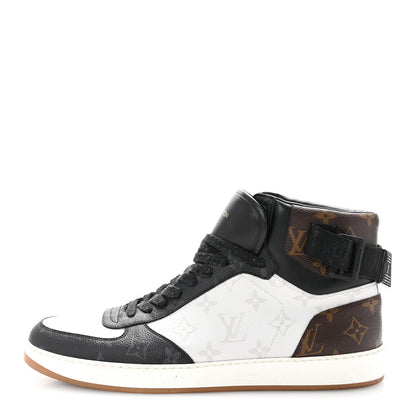 Louis Vuitton Calfskin Monogram Mens Rivoli High Top Sneakers 9.5 Black 1 of 9